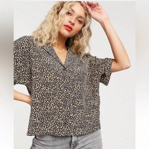 & Other Stories Stockholm leopard print camp shirt blouse